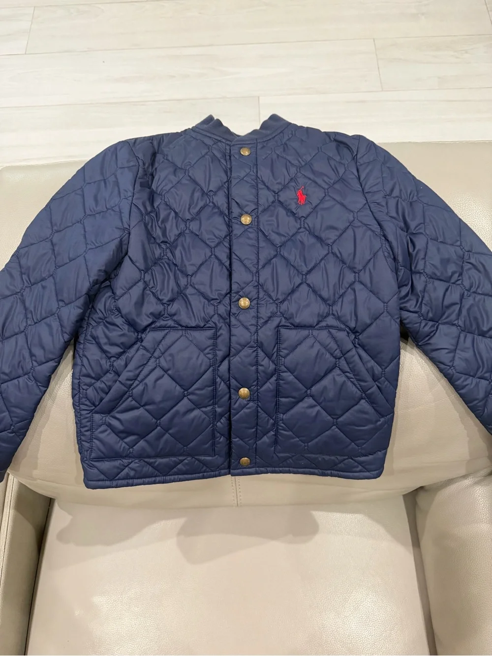 Polo by Ralph Lauren Navy Quilted Puffer Jacket with Red Pony